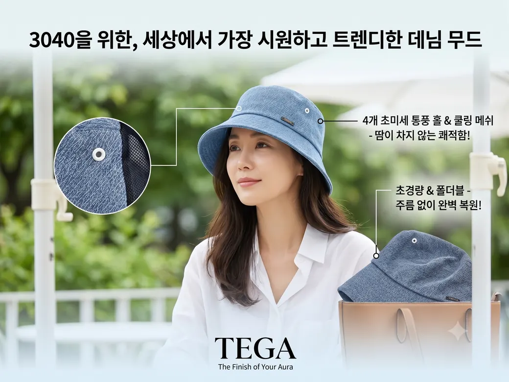 데님 버킷햇 — 상세 컷 1
