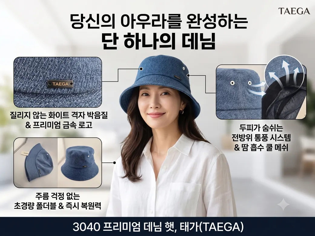 데님 버킷햇 — 상세 컷 2